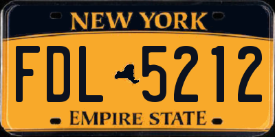 NY license plate FDL5212