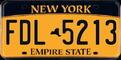NY license plate FDL5213