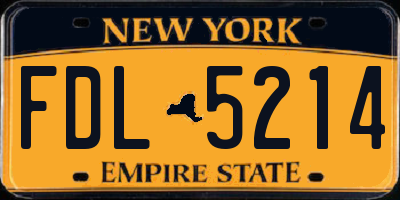 NY license plate FDL5214