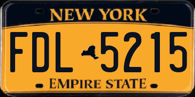 NY license plate FDL5215