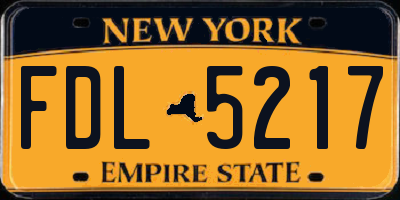 NY license plate FDL5217