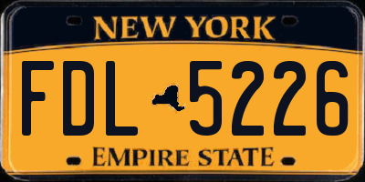 NY license plate FDL5226