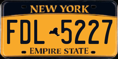 NY license plate FDL5227