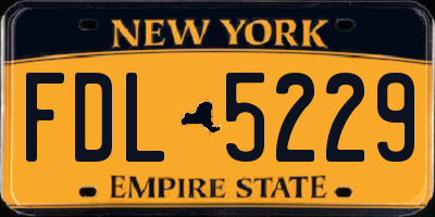 NY license plate FDL5229