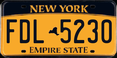 NY license plate FDL5230