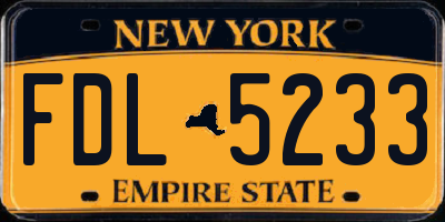 NY license plate FDL5233
