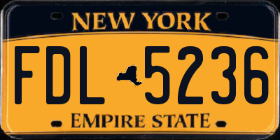 NY license plate FDL5236