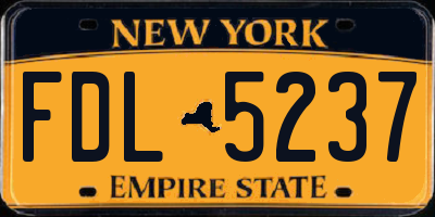 NY license plate FDL5237