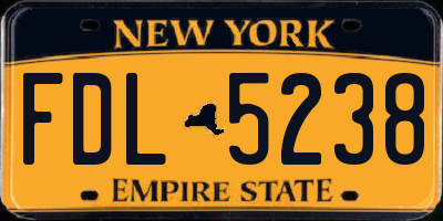 NY license plate FDL5238