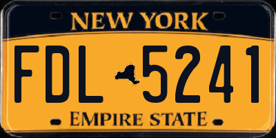 NY license plate FDL5241