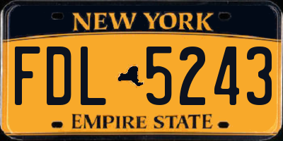 NY license plate FDL5243