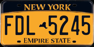 NY license plate FDL5245
