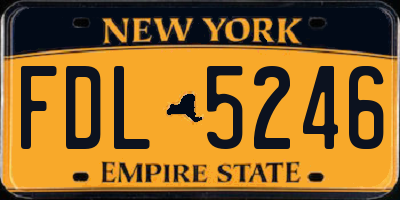 NY license plate FDL5246
