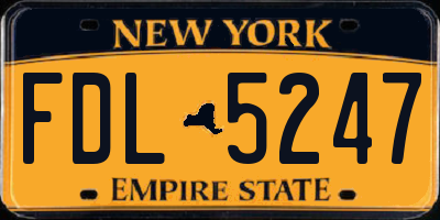 NY license plate FDL5247