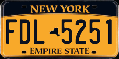 NY license plate FDL5251