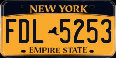 NY license plate FDL5253