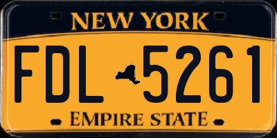 NY license plate FDL5261