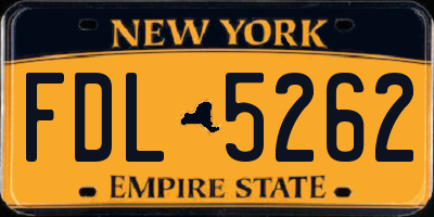 NY license plate FDL5262