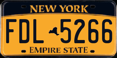 NY license plate FDL5266