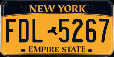 NY license plate FDL5267
