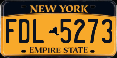 NY license plate FDL5273
