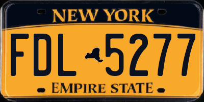 NY license plate FDL5277