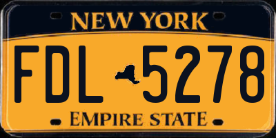 NY license plate FDL5278