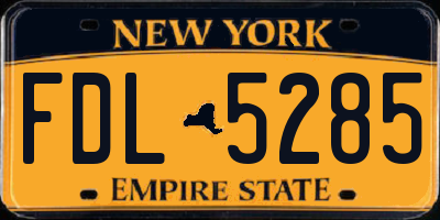 NY license plate FDL5285