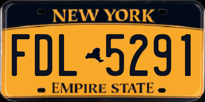 NY license plate FDL5291