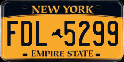 NY license plate FDL5299