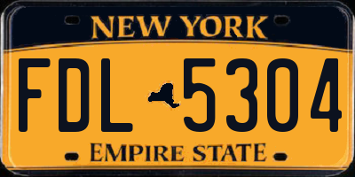 NY license plate FDL5304