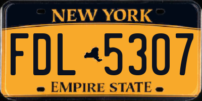 NY license plate FDL5307