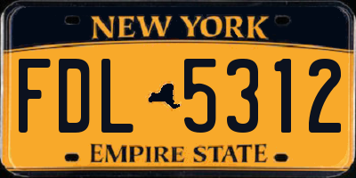 NY license plate FDL5312