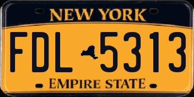NY license plate FDL5313