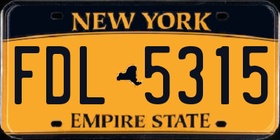 NY license plate FDL5315