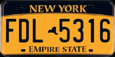 NY license plate FDL5316