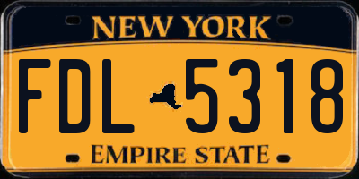 NY license plate FDL5318