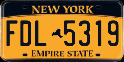 NY license plate FDL5319