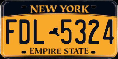 NY license plate FDL5324