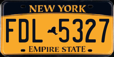 NY license plate FDL5327