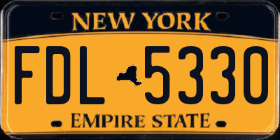 NY license plate FDL5330