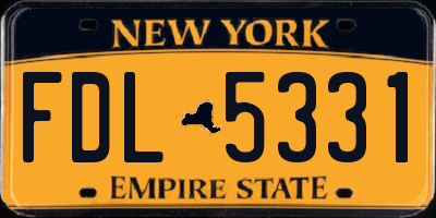 NY license plate FDL5331