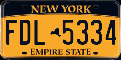 NY license plate FDL5334