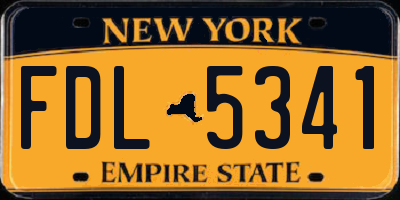 NY license plate FDL5341