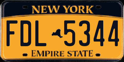 NY license plate FDL5344