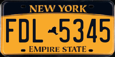 NY license plate FDL5345