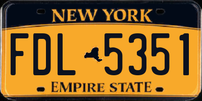 NY license plate FDL5351