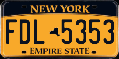 NY license plate FDL5353