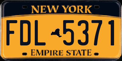NY license plate FDL5371