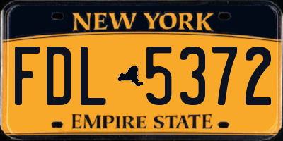NY license plate FDL5372